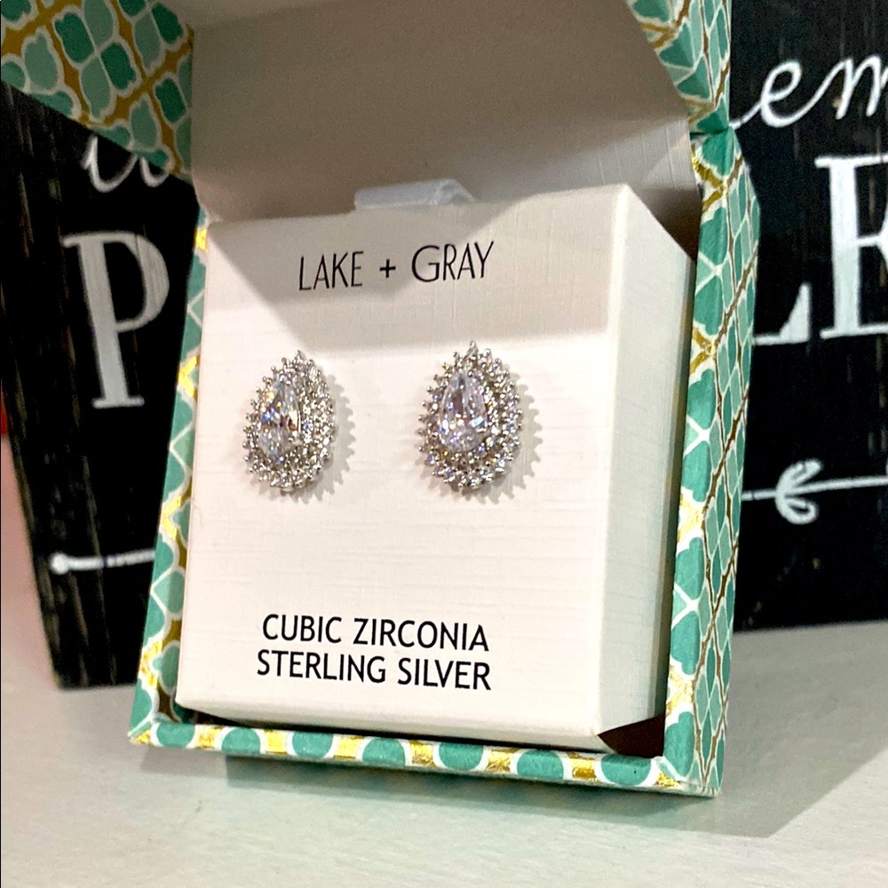 Lake & Gray- Cubic Zirconia Earrings w/FREE set of hair pins or bracelets!!:):)